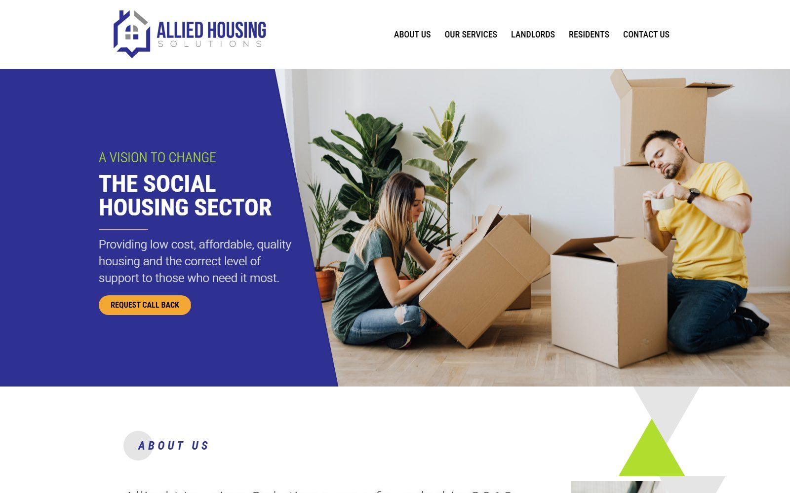 Allied Housing Solutions — screenshot of the live site