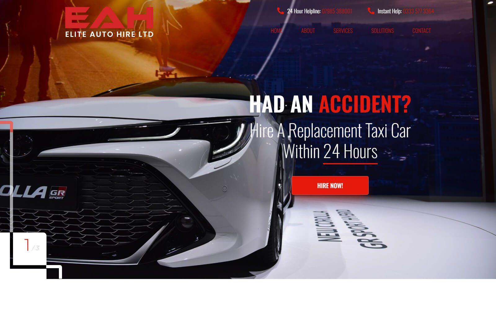Elite Auto Hire — screenshot of the live site