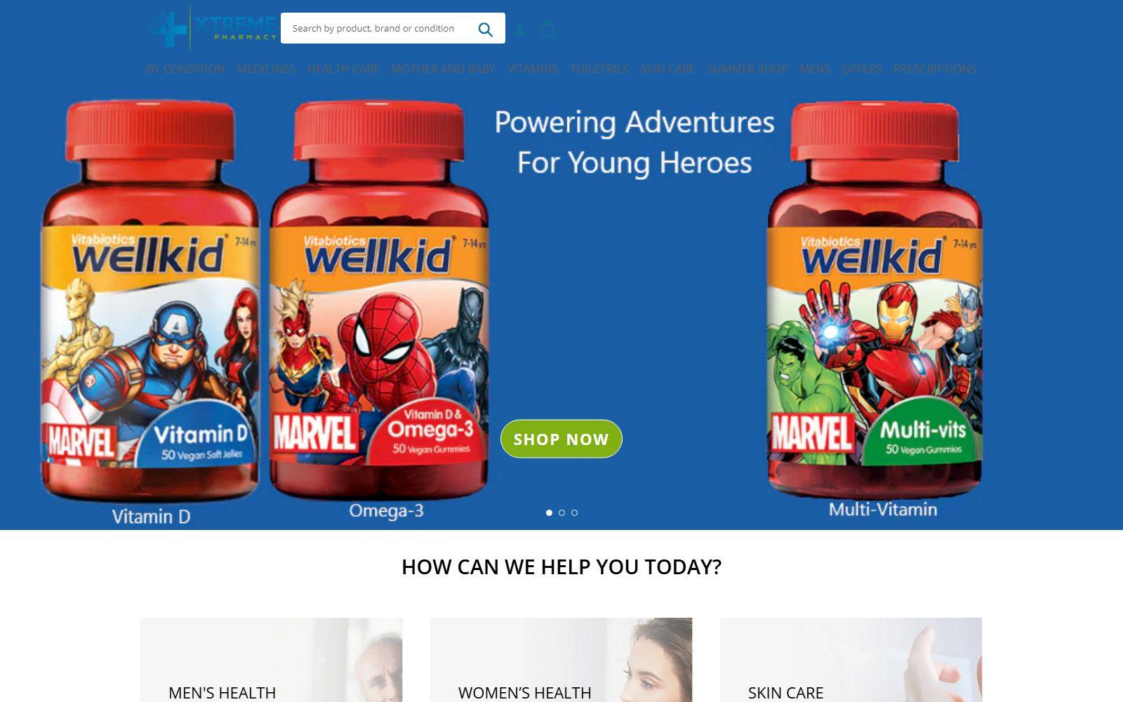 Xtreme Pharmacy — screenshot of the live site